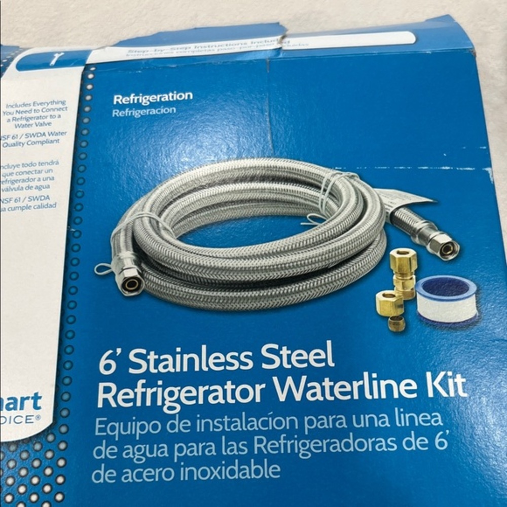 Smart choice 6’ stainless steel refrigerator waterline kit